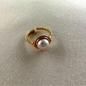 NWT!!! 925 Sterling Silver, 18k gold plated, natural pearls, rings, gold tone